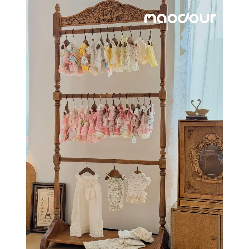 small dog wardrobe closet - Vintage Carved Pet Clothes Hanger